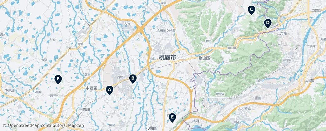 Map of Taoyuan