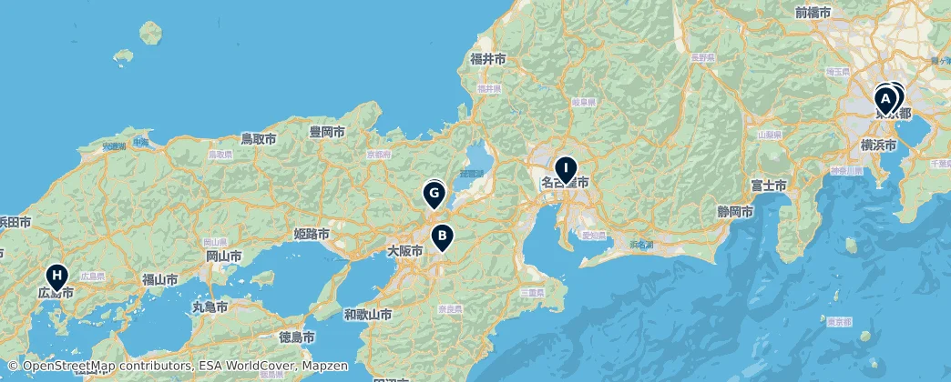 Map of Honshū
