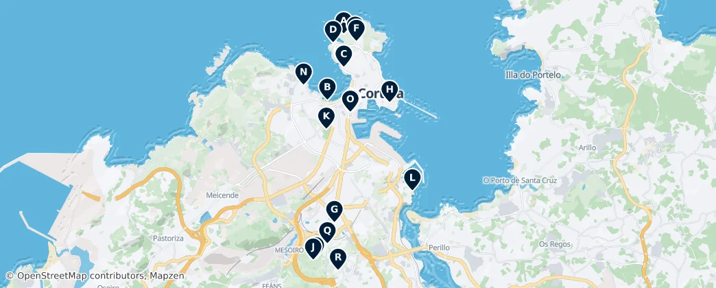 Map of A Coruña