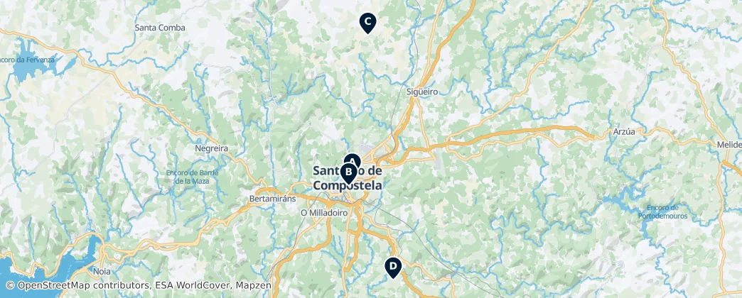 Map of A Coruña
