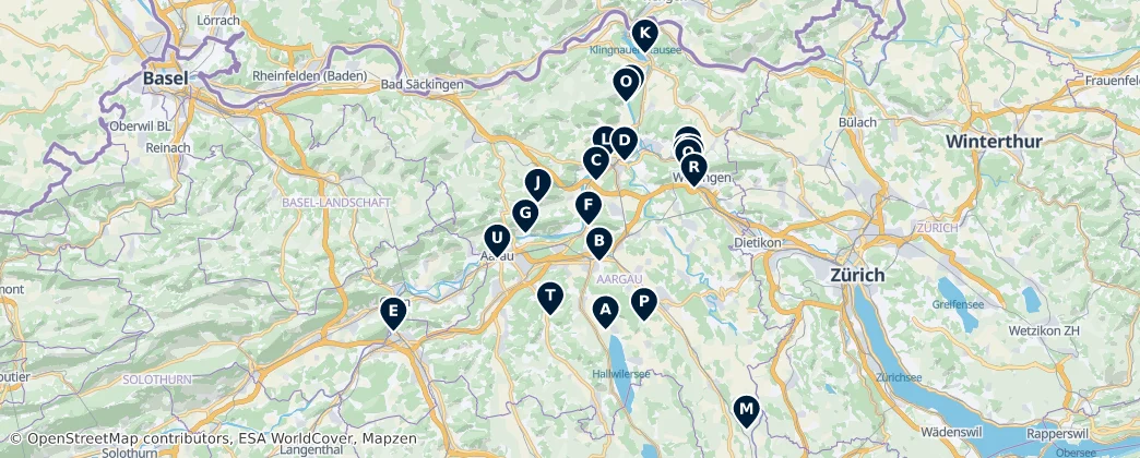 Map of Aargau