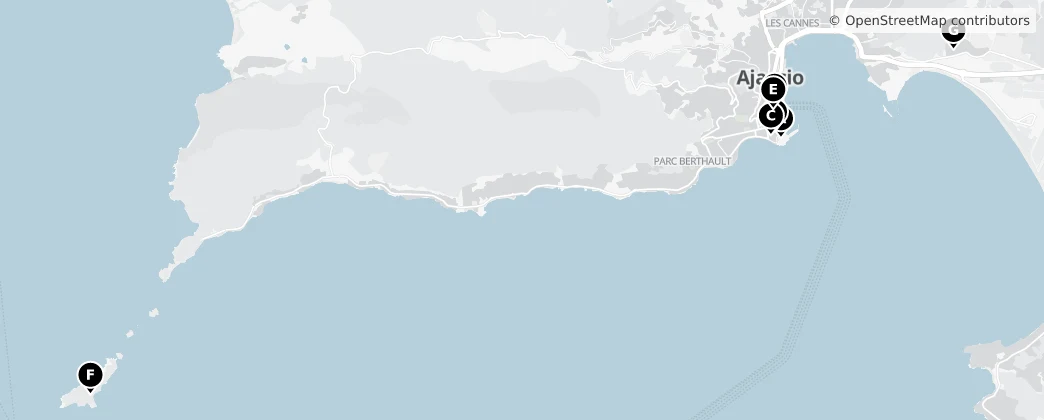 Map of Ajaccio