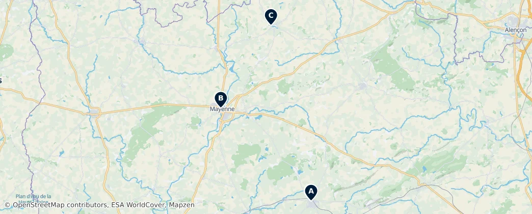 Map of Arrondissement Mayenne