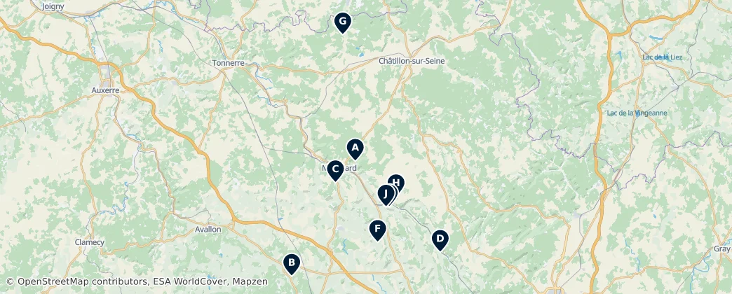 Map of Arrondissement Montbard