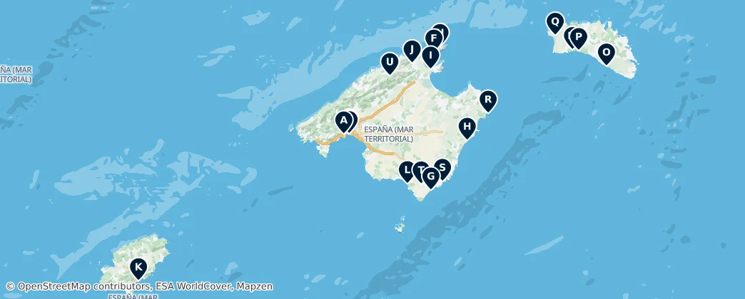 Map of Balearische Inseln