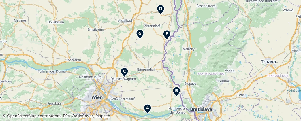 Map of Bezirk Gänserndorf