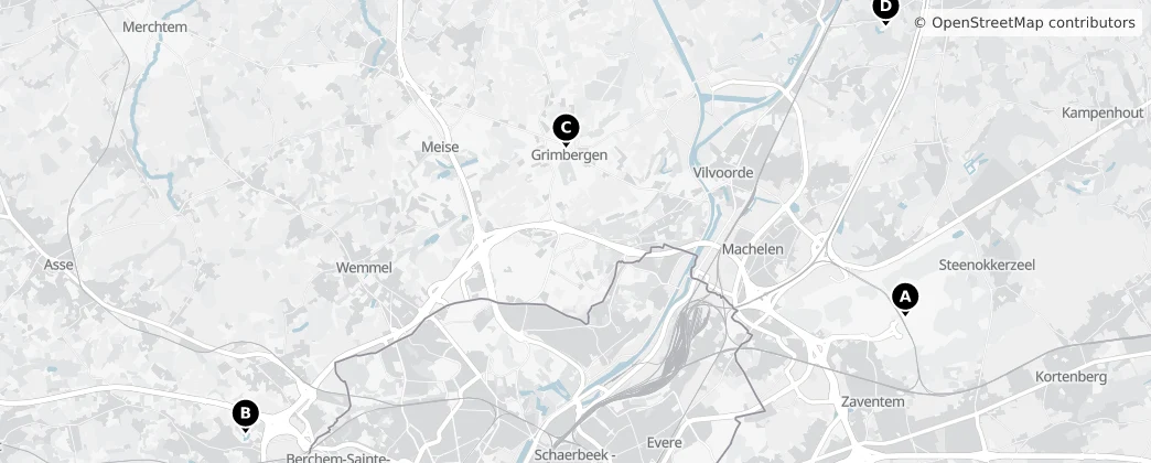 Map of Bezirk Halle-Vilvoorde