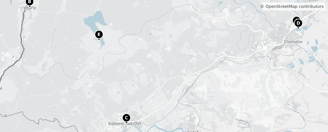 Map of Okres Chomutov