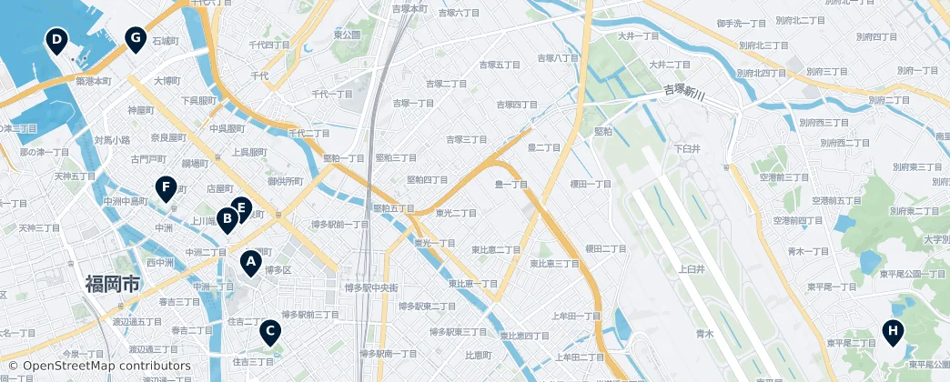 Map of Hakata Ward