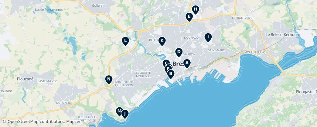 Map of Brest