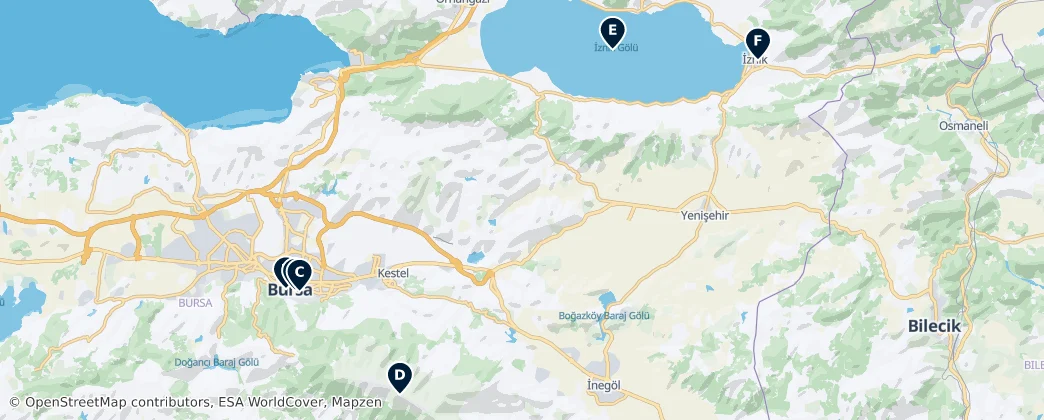 Map of Bursa