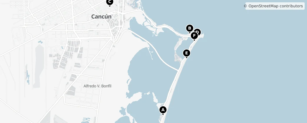 Map of Cancún