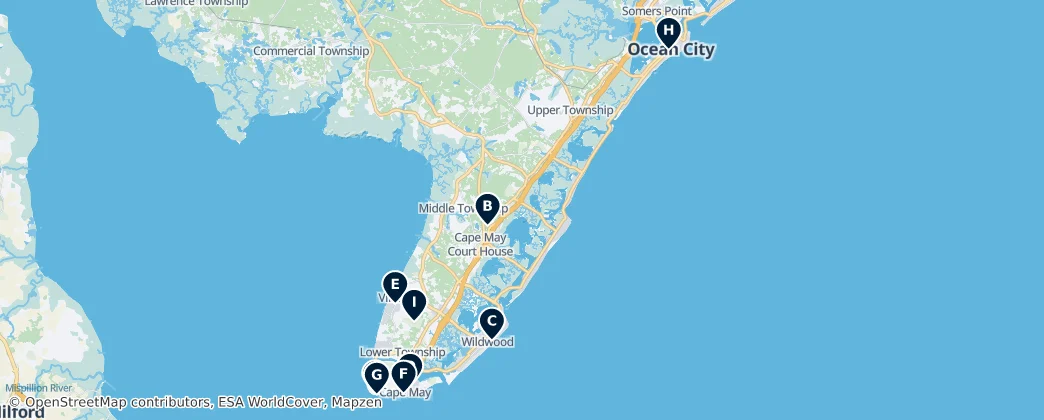 Map of Cape May County