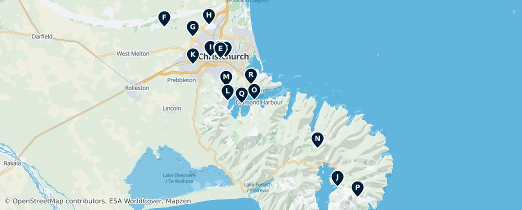 Map of Christchurch