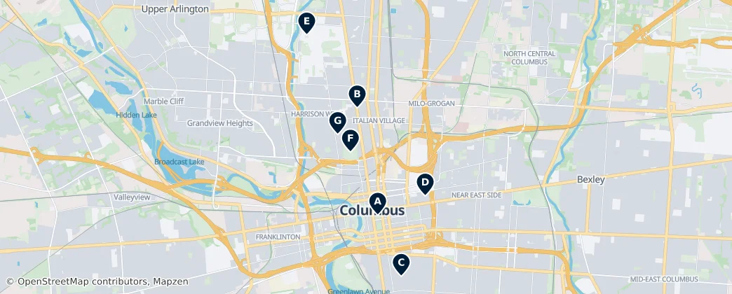 Map of Colombus