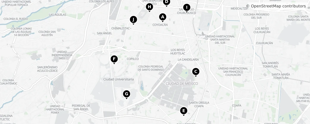 Map of Coyoacán
