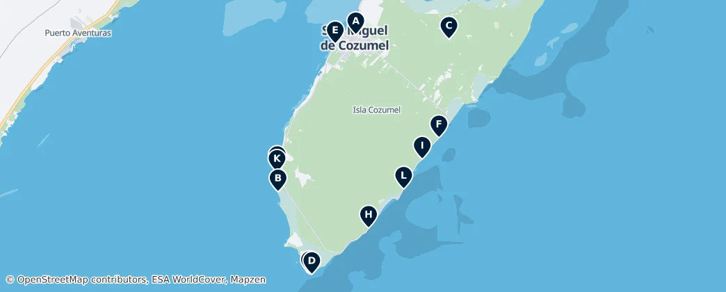 Map of Municipio Cozumel