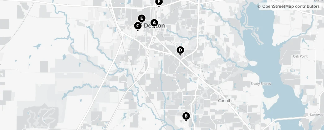 Map of Denton