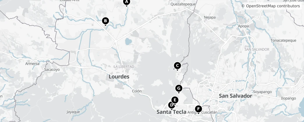 Map of Departamento de La Libertad