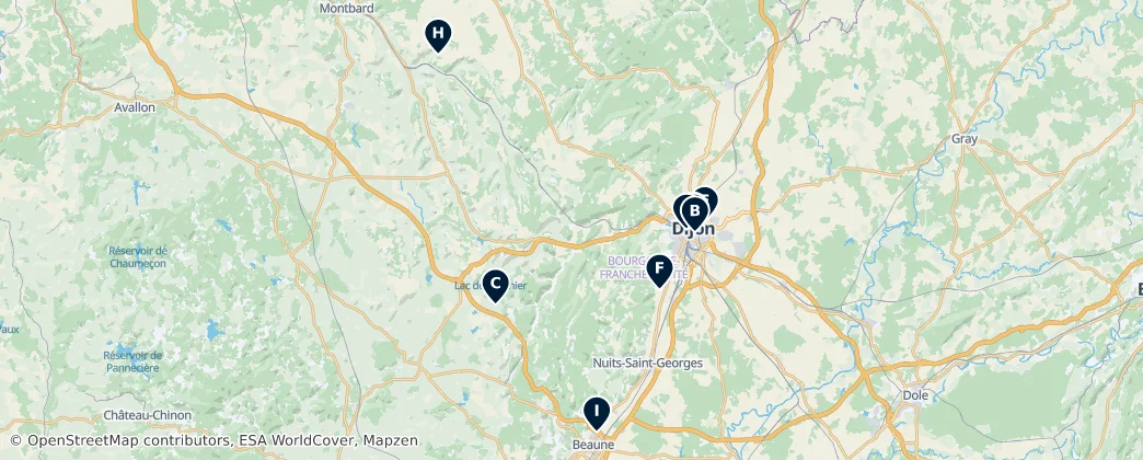 Map of Département Côte-d’Or