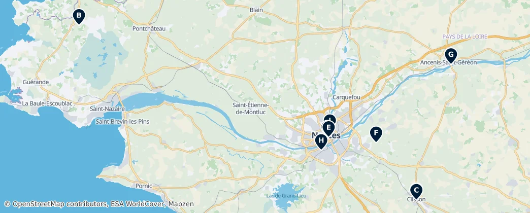 Map of Département Loire-Atlantique
