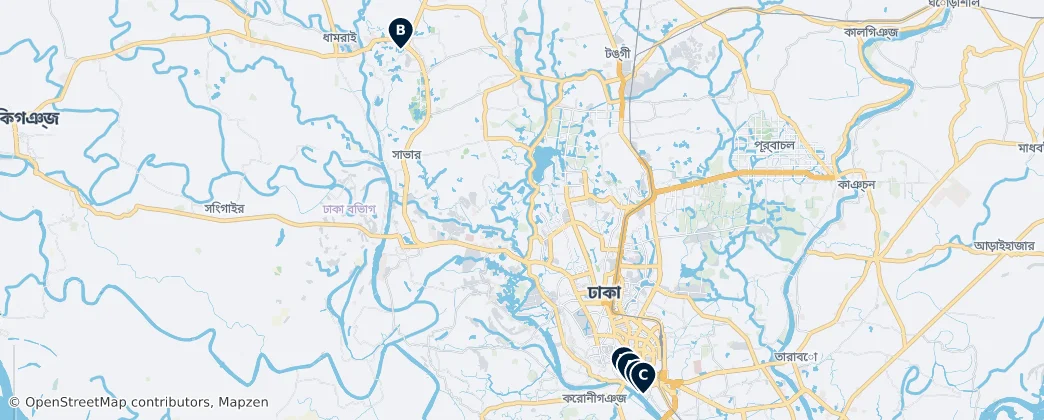 Map of Dhaka District