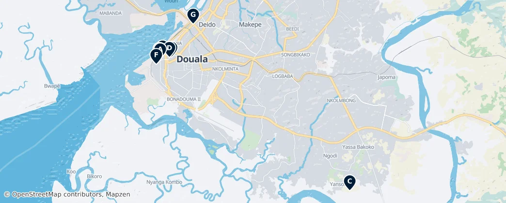 Map of Duala