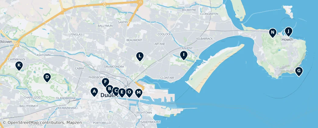 Map of Dublin North City Poor Law Union