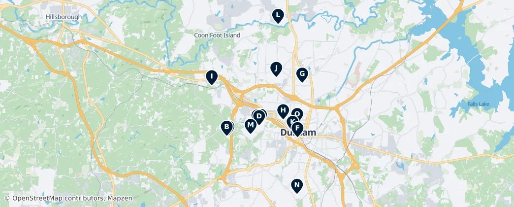 Map of Durham