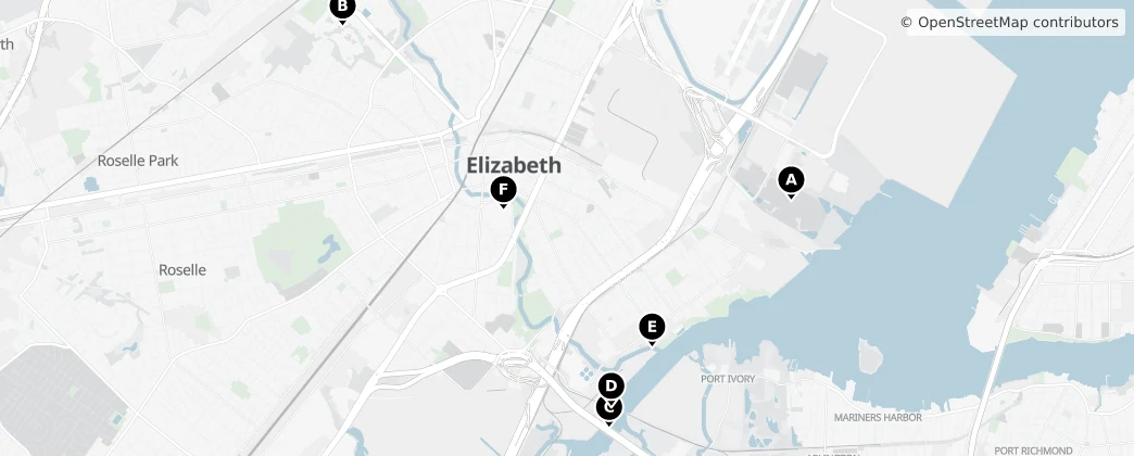 Map of Elizabeth