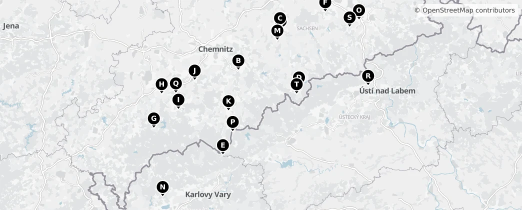 Map of Erzgebirge