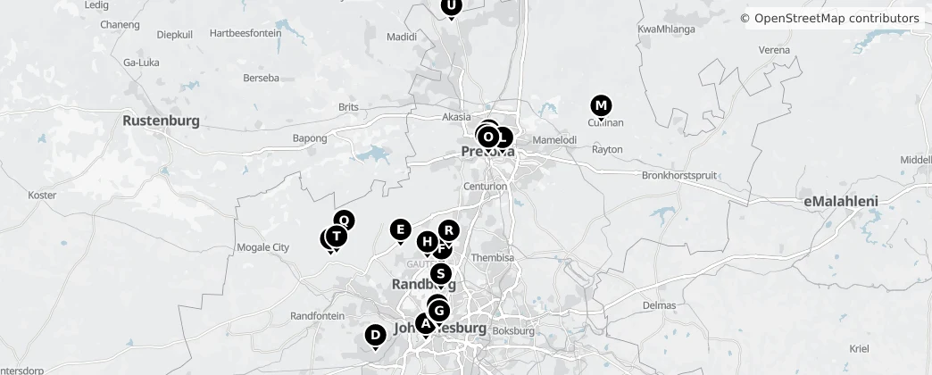 Map of Gauteng