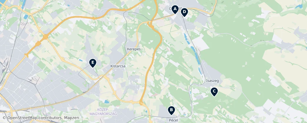 Map of Gödöllői-dombság