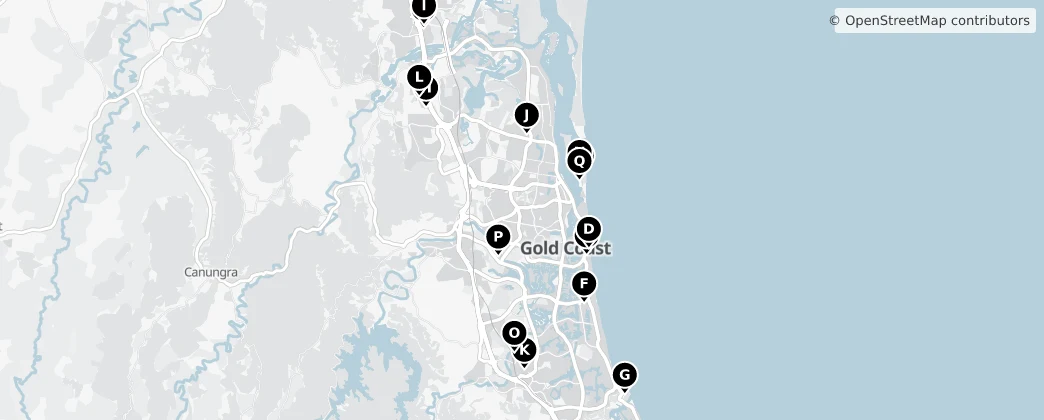 Map of Gold Coast