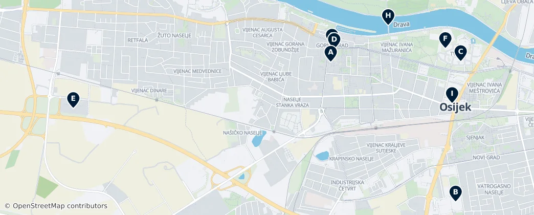 Map of Grad Osijek