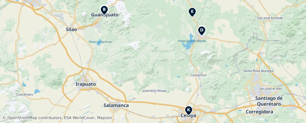 Map of Guanajuato
