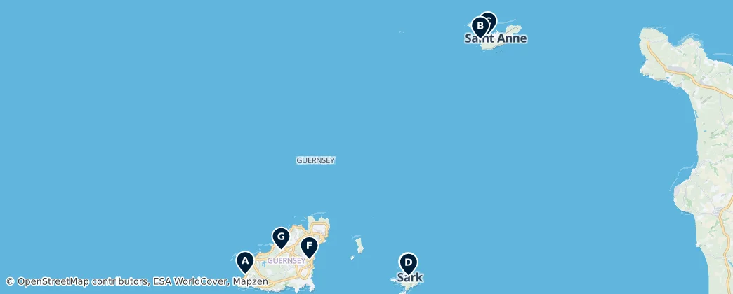 Map of Guernsey (land mass)