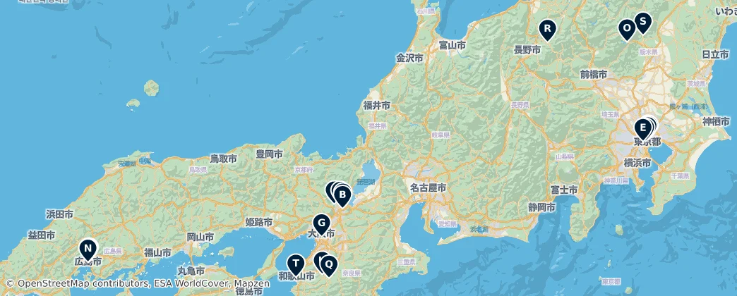 Map of Honshū
