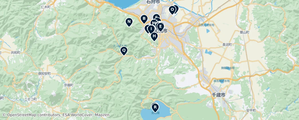 Map of Unterpräfektur Ishikari