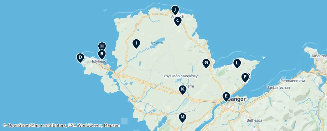 Map of Isle of Anglesey