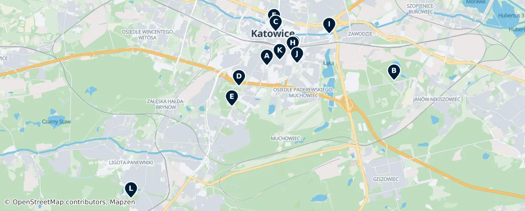 Map of Kattowitz