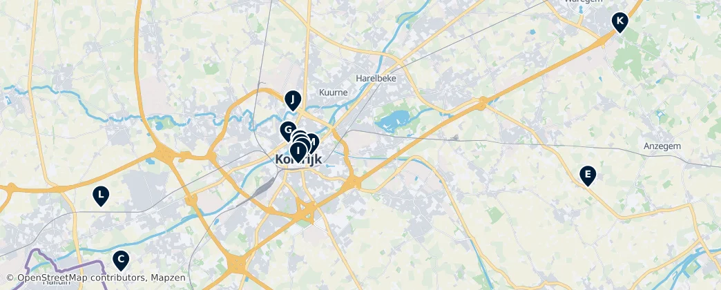 Map of Bezirk Kortrijk