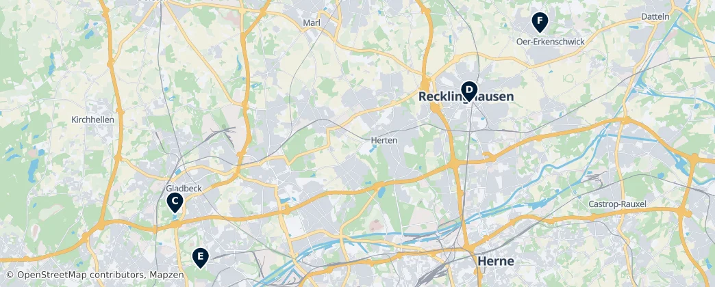 Map of Kreis Recklinghausen
