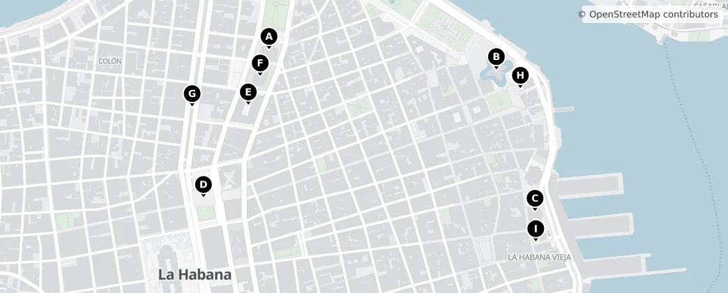 Map of La Habana Vieja