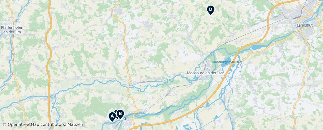 Map of Landkreis Freising