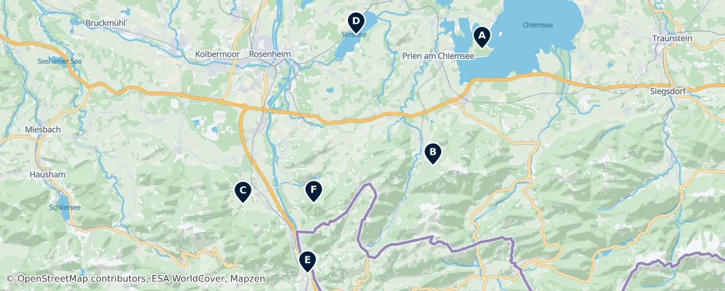 Map of Landkreis Rosenheim