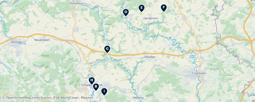 Map of Landkreis Schwäbisch Hall