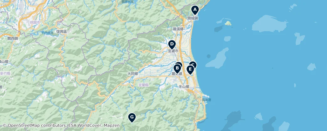 Map of Landkreis Yilan