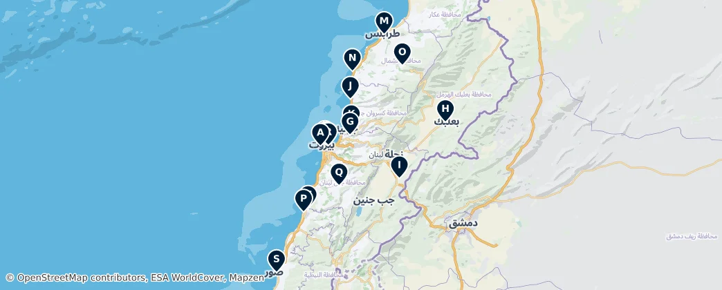 Map of Libanon