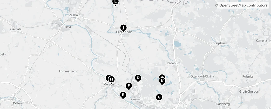 Map of Landkreis Meißen